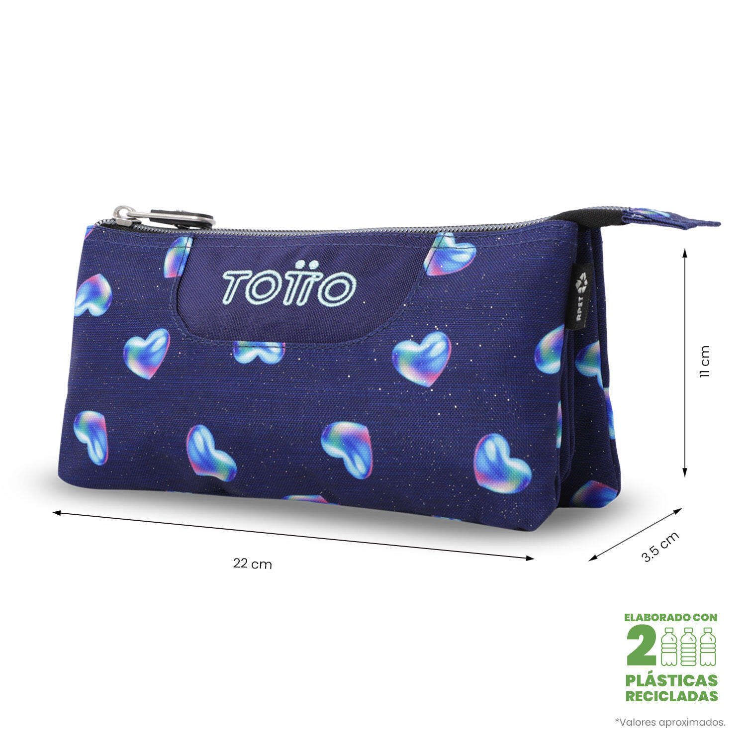 Totto Estuche escolar Tablero Glitter Nacary Poliéster 22 x 11 x 3.5 cm 2/4