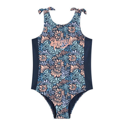 Maillot De Bain 1 Pièce Motif/style Floral VACATION Enfant (Bleu Marine)