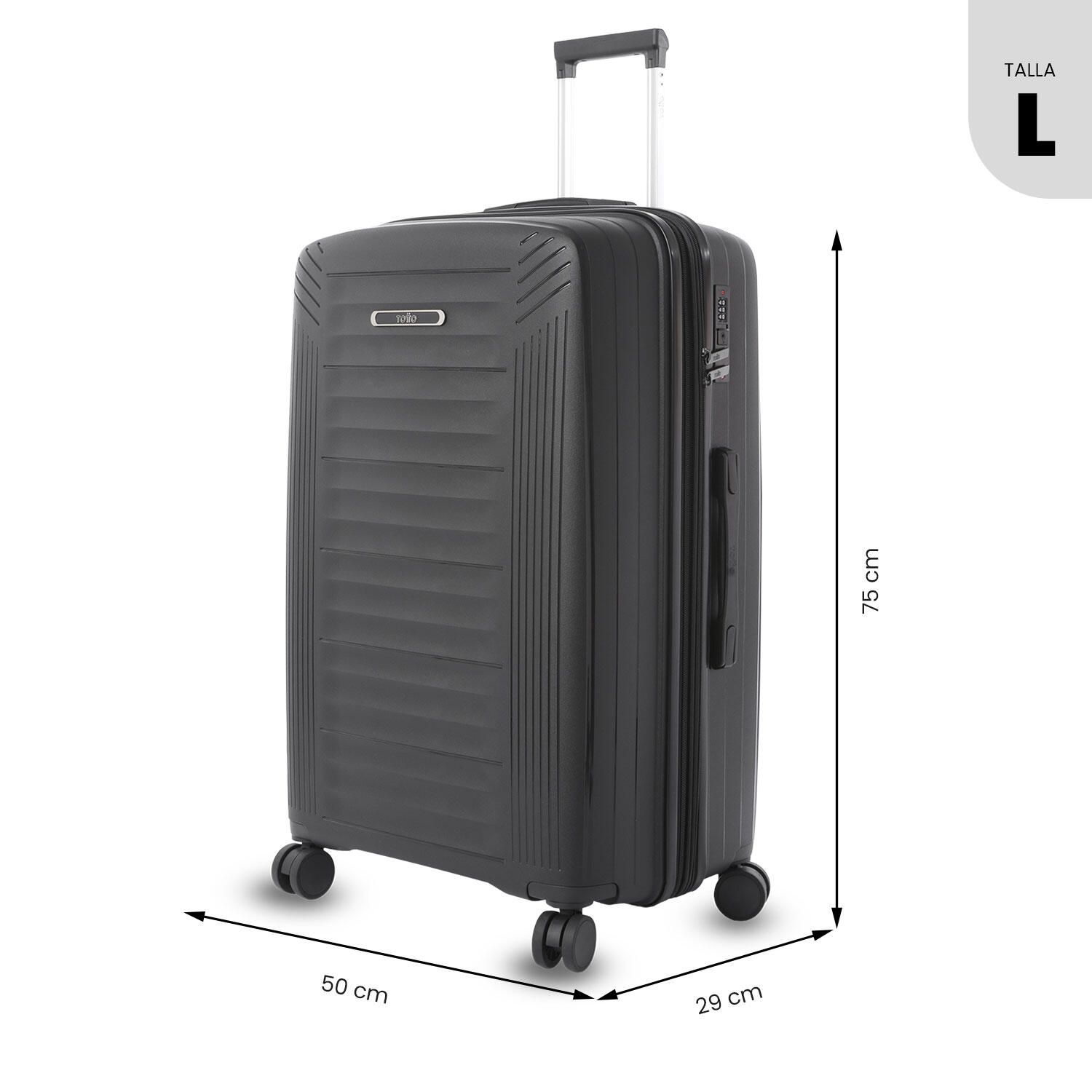 Totto Maleta grande Trulli Negro/Black Polipropileno 52 x 69.5 x 28 cm 3/5