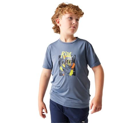 Tshirt Manches Courtes Motif/style Imprimé AMUSE Enfant (Bleu Gris Imprimé)
