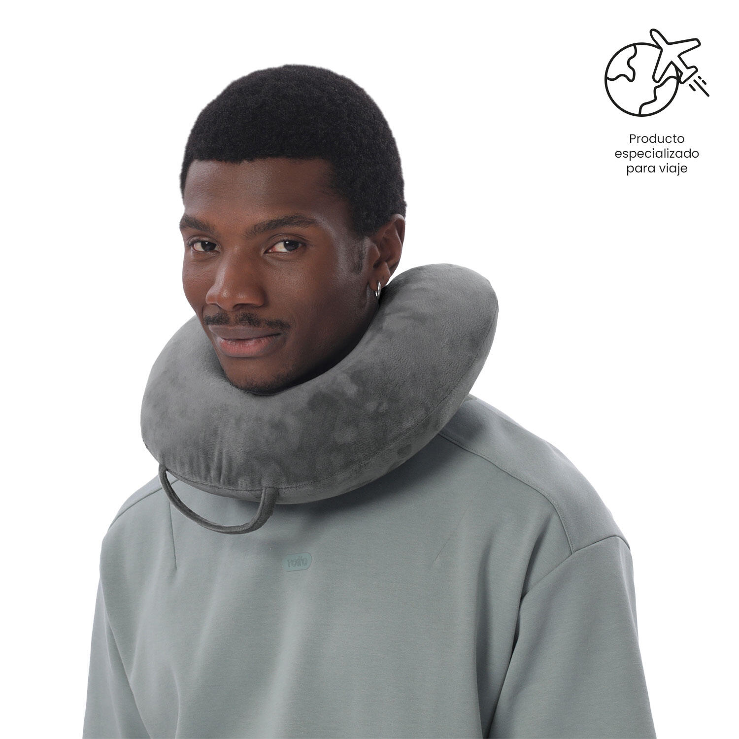 Totto Almohada viaje Jet Pillow Steel Gray Poliéster 32.5 x 10 x 29 cm 2/4