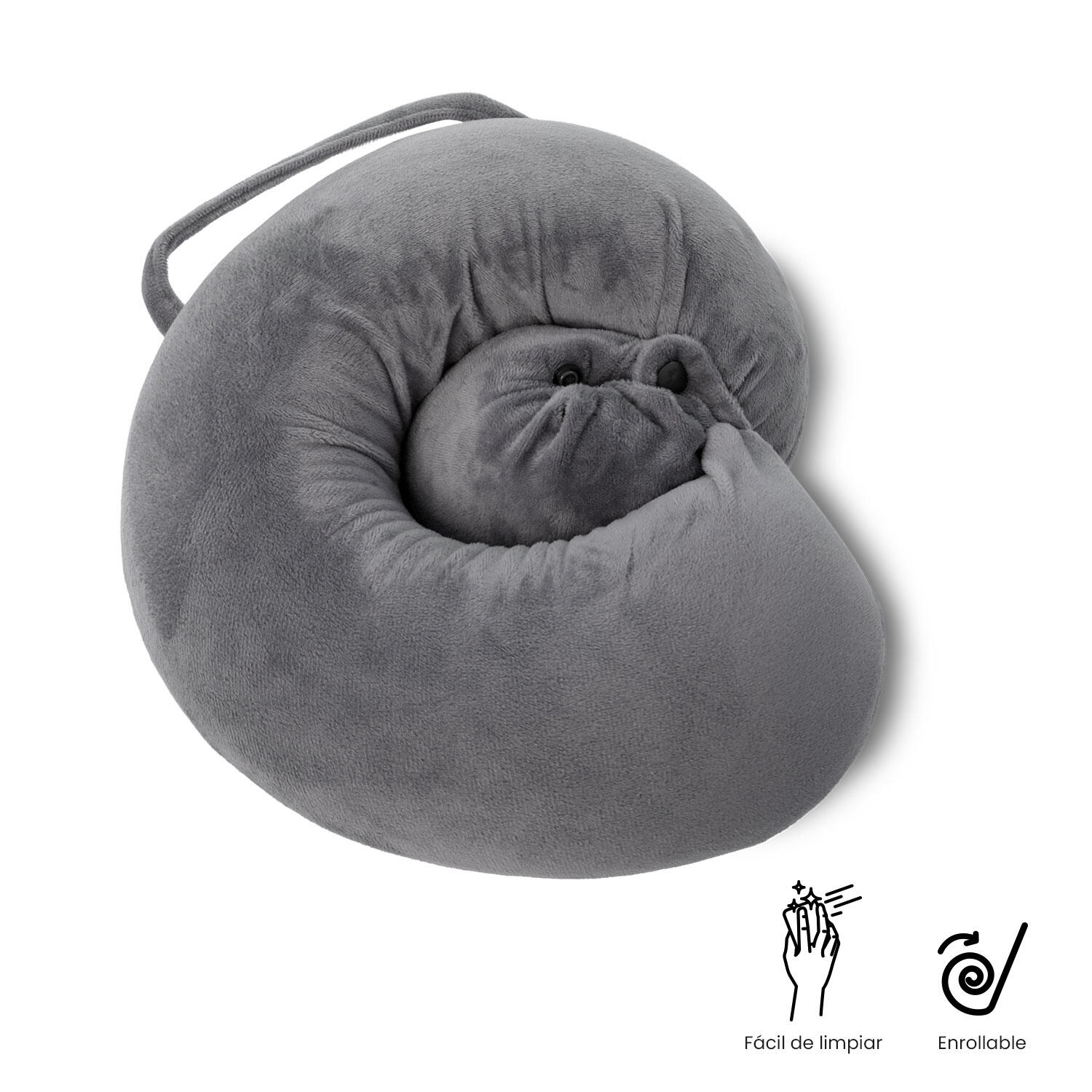 Totto Almohada viaje Jet Pillow Steel Gray Poliéster 32.5 x 10 x 29 cm 4/4