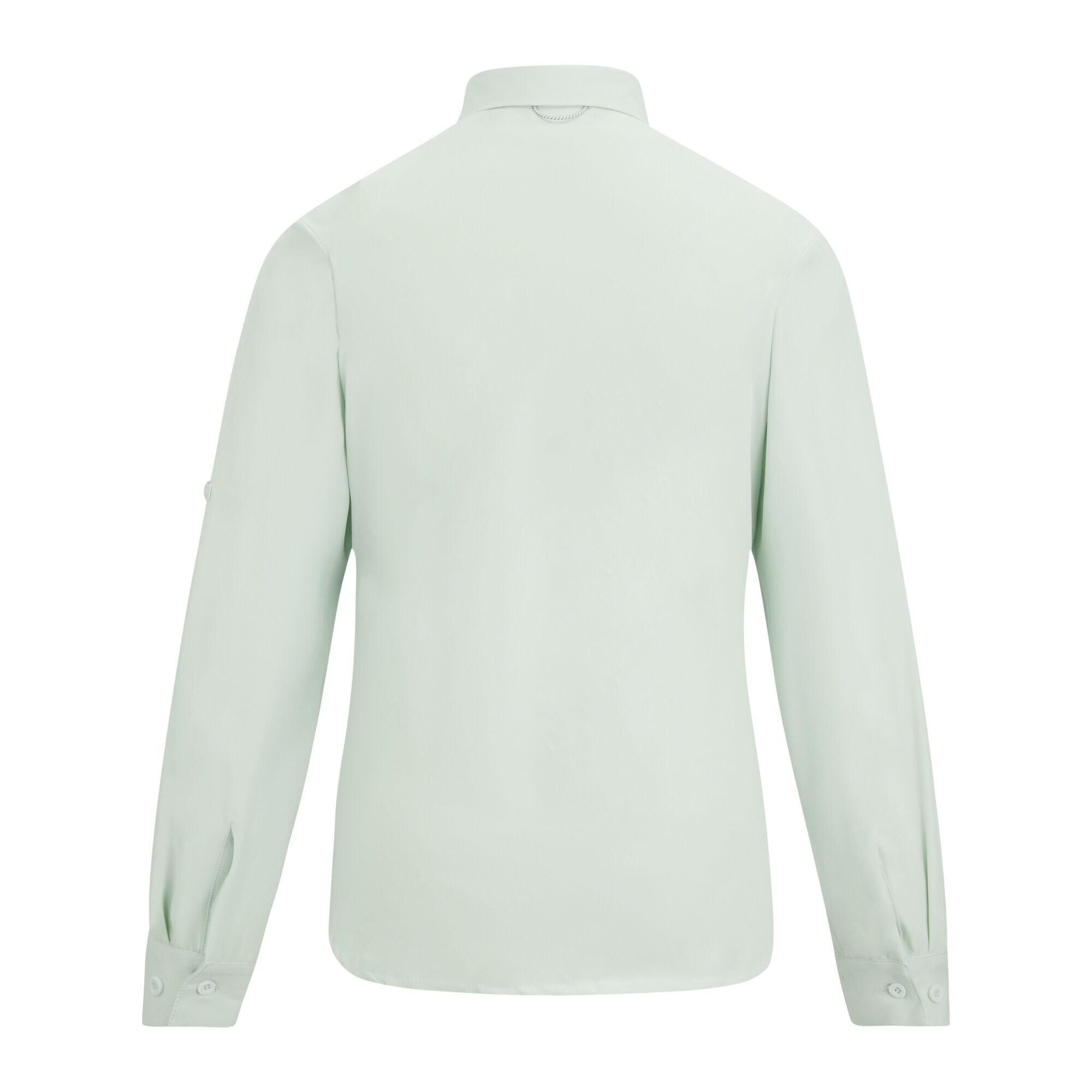 Chemisier Uni Manches Longues TRAVEL LIGHT Femme (Turquoise Pâle) 2/5