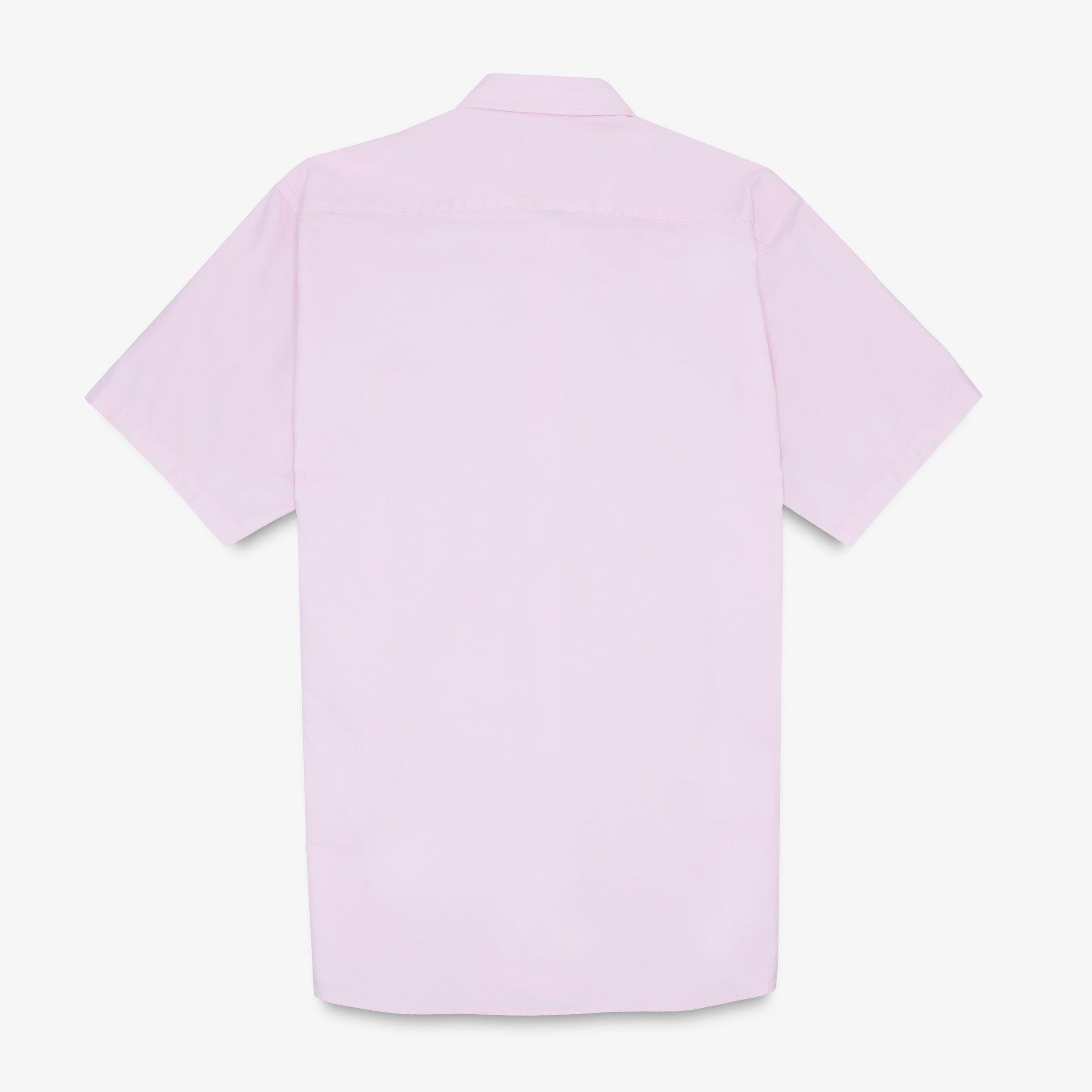 Camisa de manga corta de tejido Oxford rosa con estampado 2/4