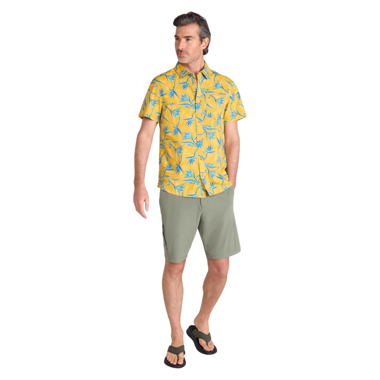 Tropical Camicia Scettro Di Legno Maniche Corte Uomo Mountain Warehouse Mostarda 3/4