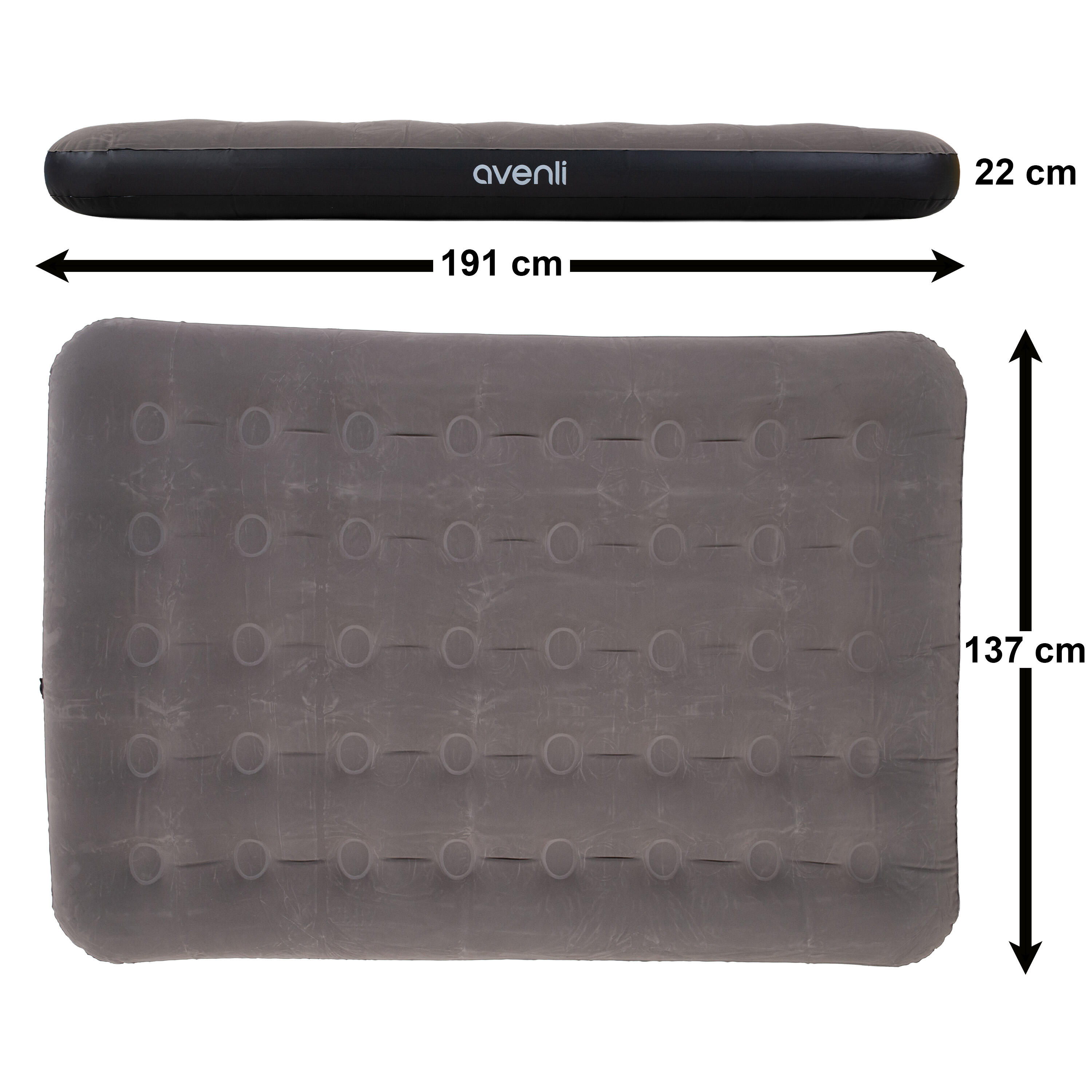 Luftmatratze Camping 2 Personen 191x137x22cm Luftbett Campingmatratze 5/7