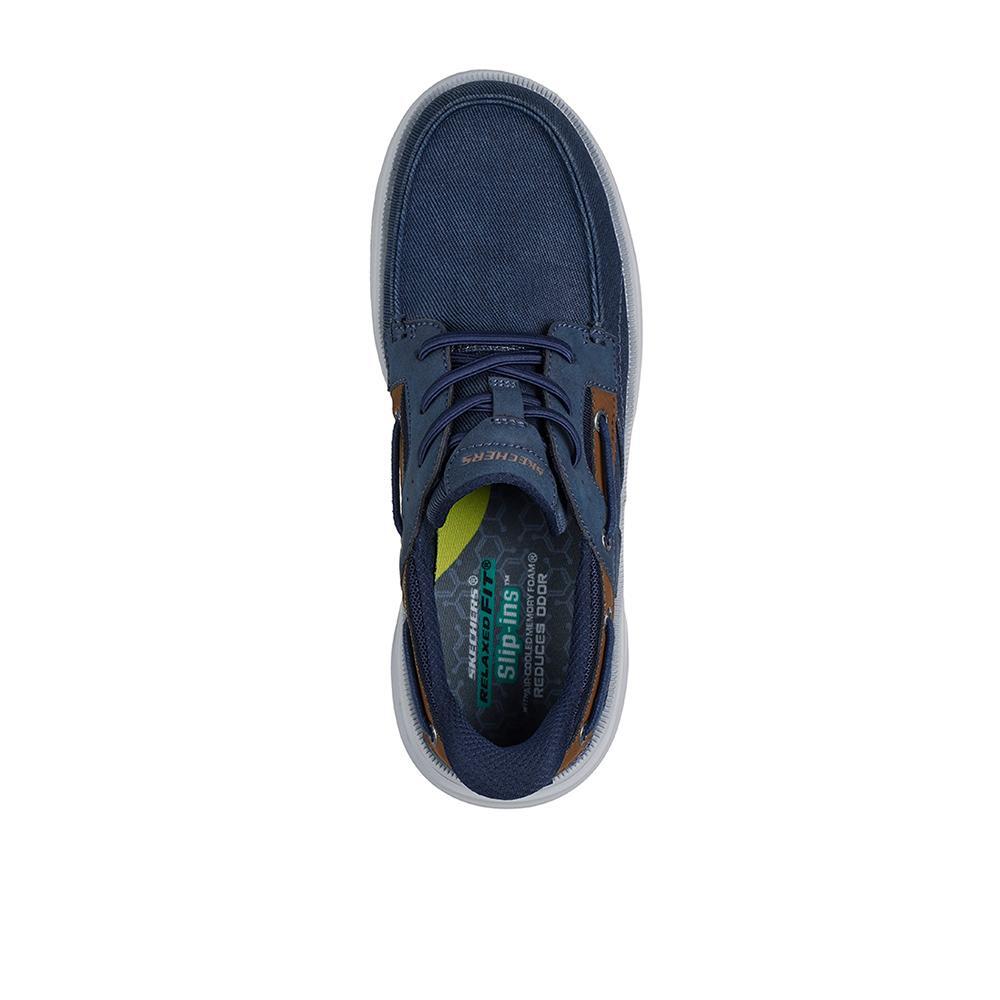 Mocasines Skechers Hombre Troutt Davey Azul 3/4