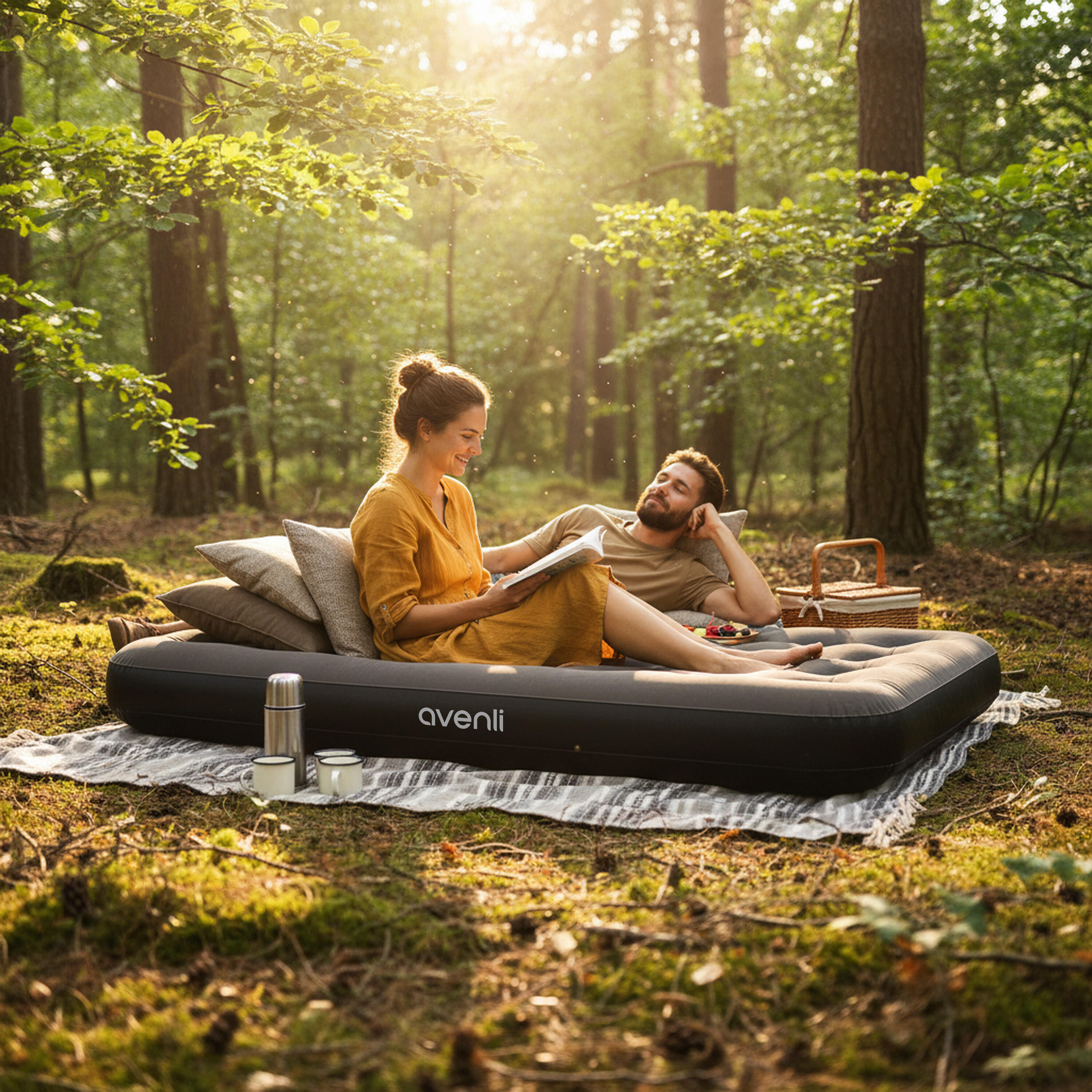 Luftmatratze Camping 2 Personen 191x137x22cm Luftbett Campingmatratze 4/7