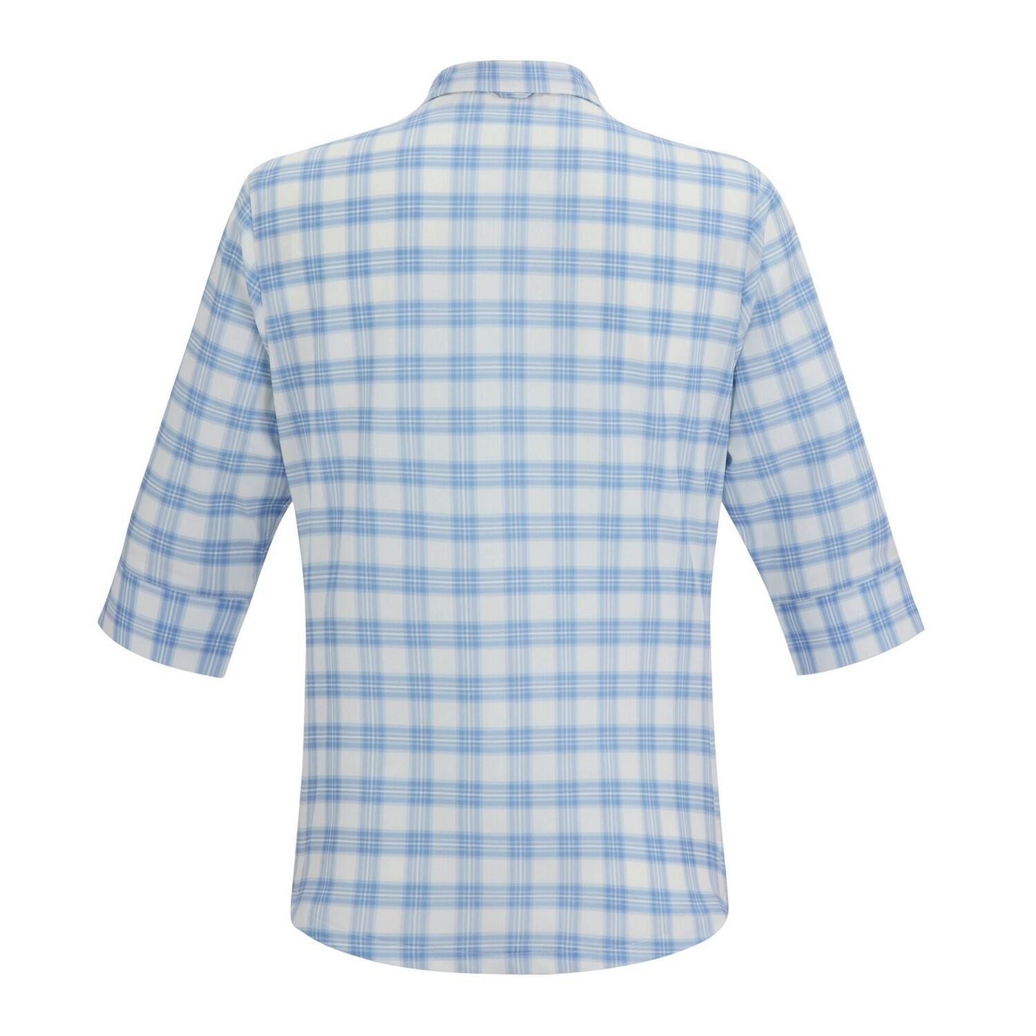 Chemisier Manches ¾ Motif/style À Carreaux KERALIN Femme (Bleu Clair À Carreaux) 2/5