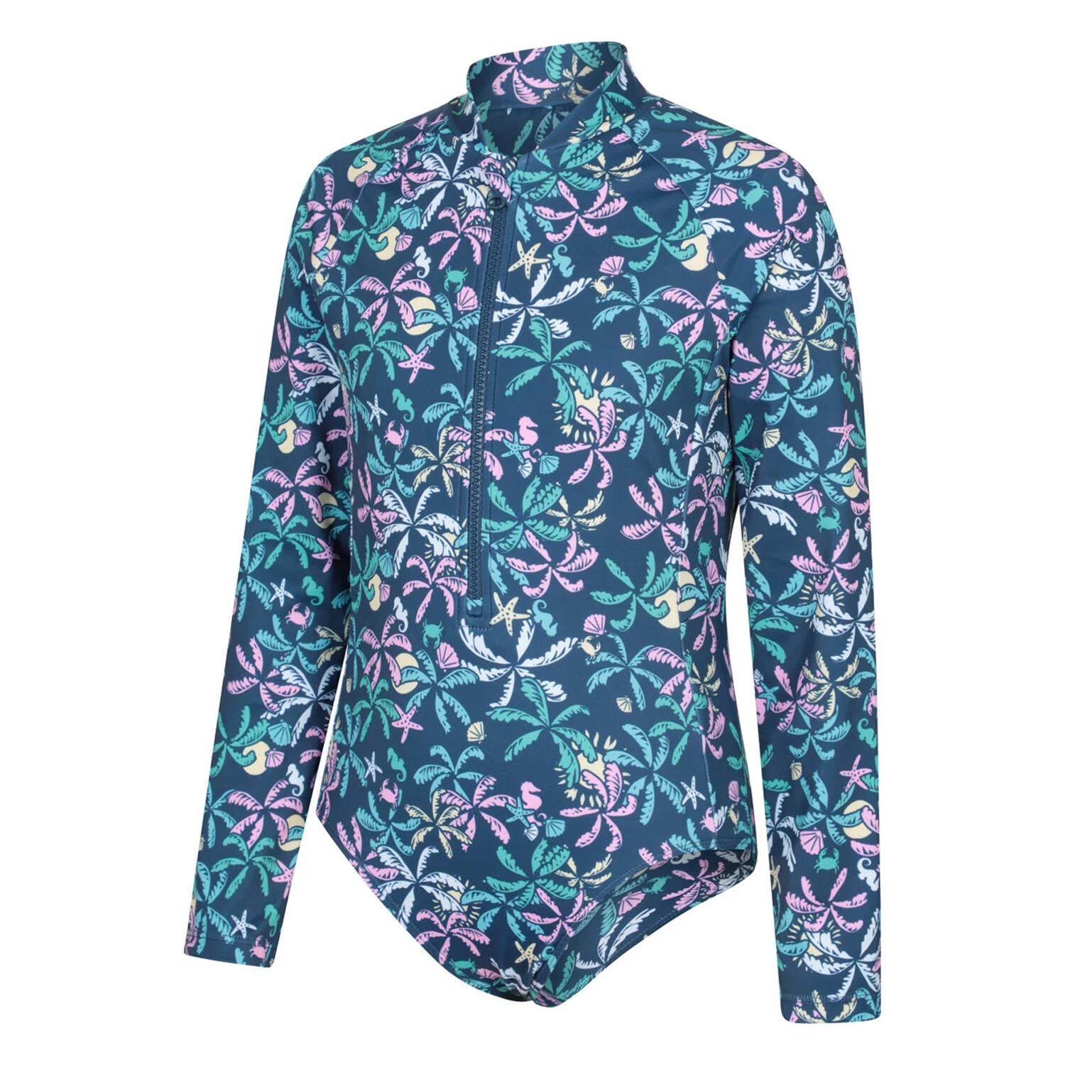 Haut De Bain Antiirritation Motif/style Feuille De Palmier MIRA Enfant (Bleu 3/3