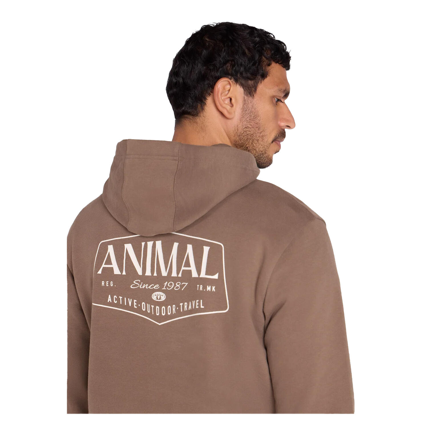 Sweat À Capuche Motif/style Logo RIVER Homme (Marron) 3/4