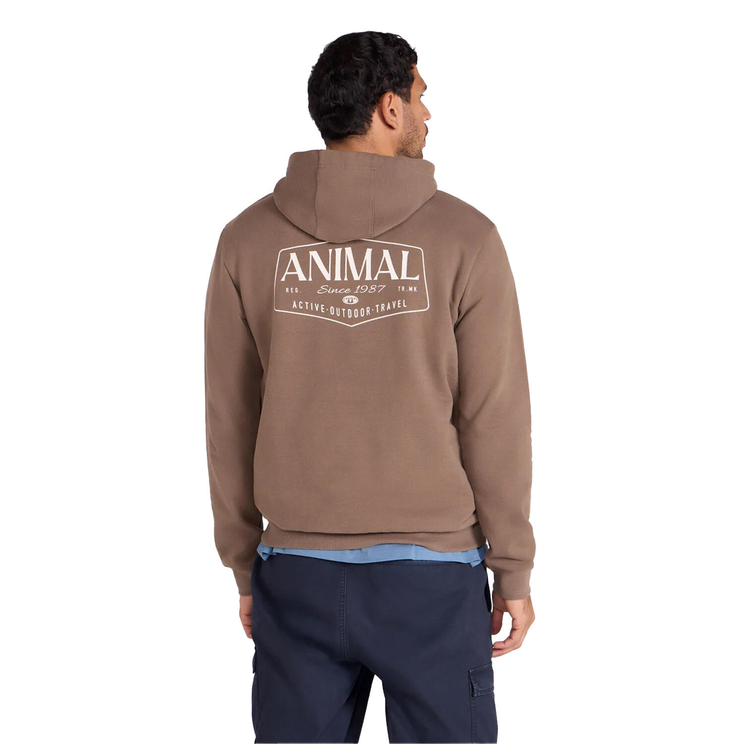 Sweat À Capuche Motif/style Logo RIVER Homme (Marron) 2/4