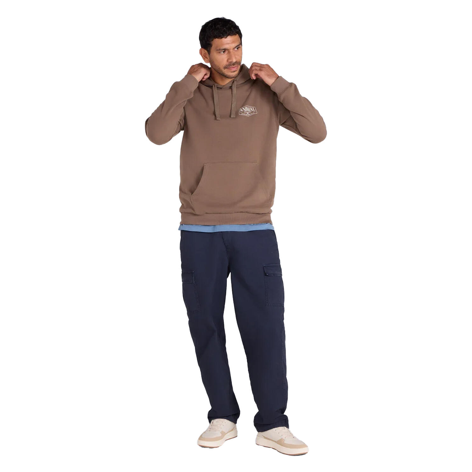 Sweat À Capuche Motif/style Logo RIVER Homme (Marron) 4/4
