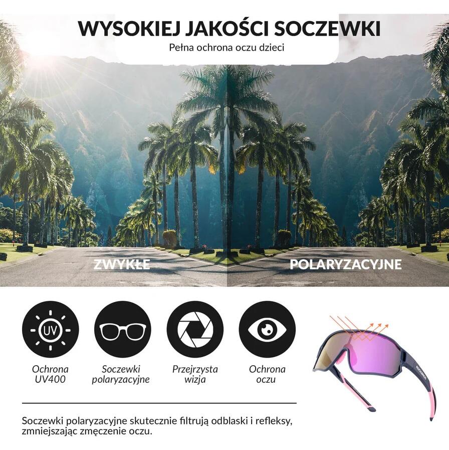 Okulary sportowe dziecięce Rockbros 14110009010 z polaryzacją