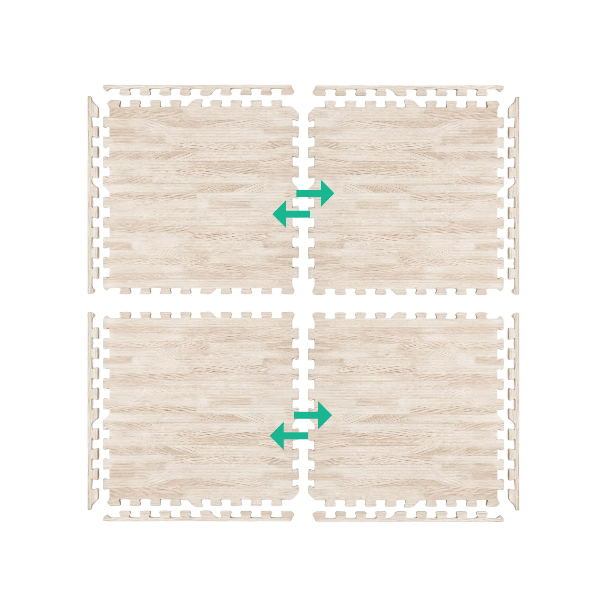 X-star 4pc foam mat 60x60cm-beige wood 5/7