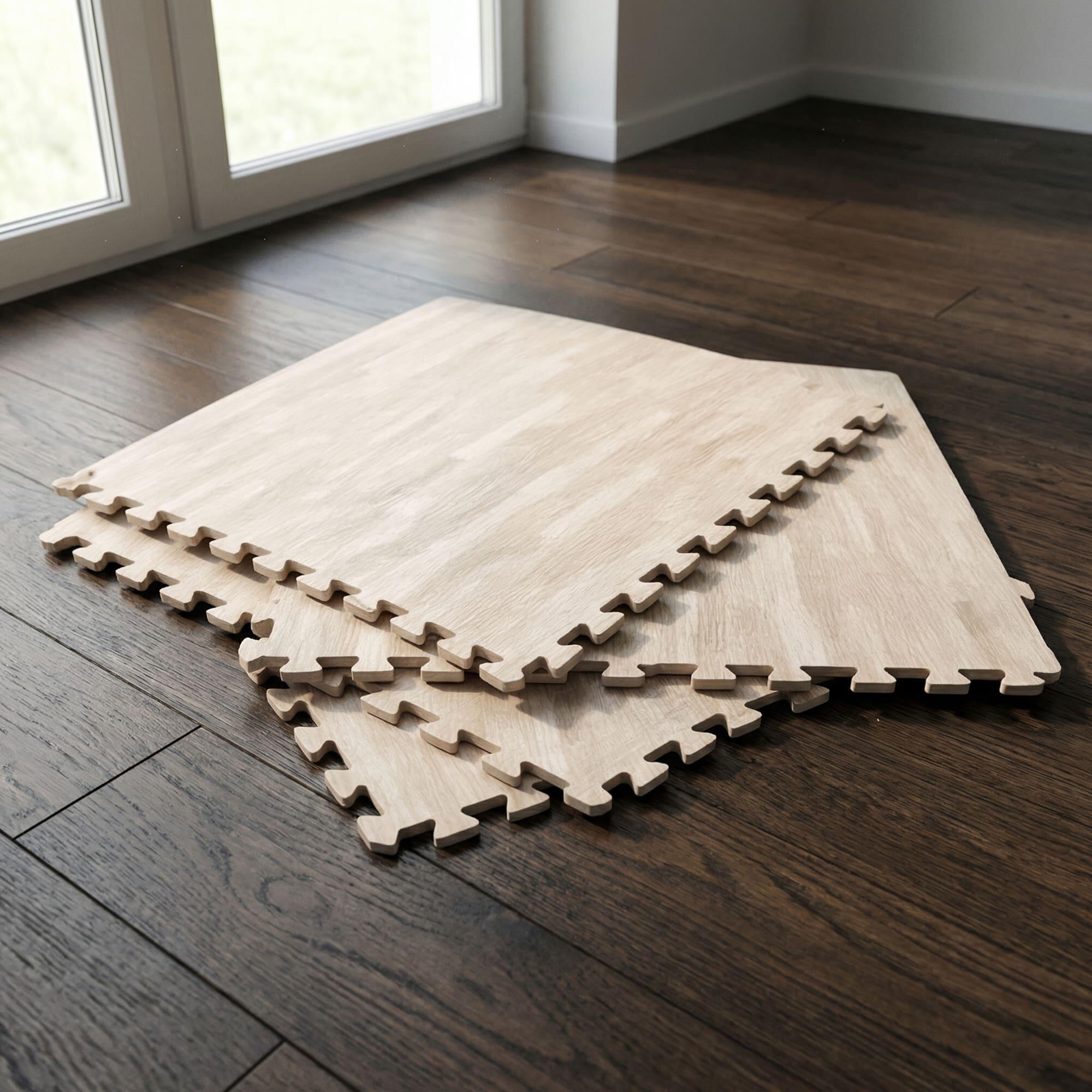 X-star 4pc foam mat 60x60cm-beige wood 6/7
