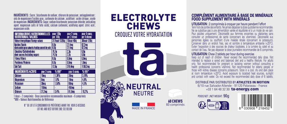 Eletrólitos mastigáveis - Hidratação rápida esforço neutro 4/4