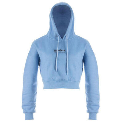Dames crop hoodie (blauw)