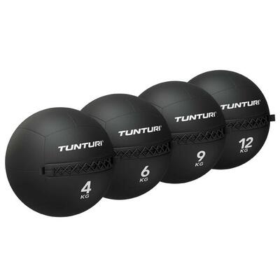 Platinum wall ball set 4-12kg zwart met gratis fitness app