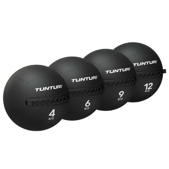 Platinum Wall Ball Set 4-12 kg Schwarz inkl. gratis Fitness App