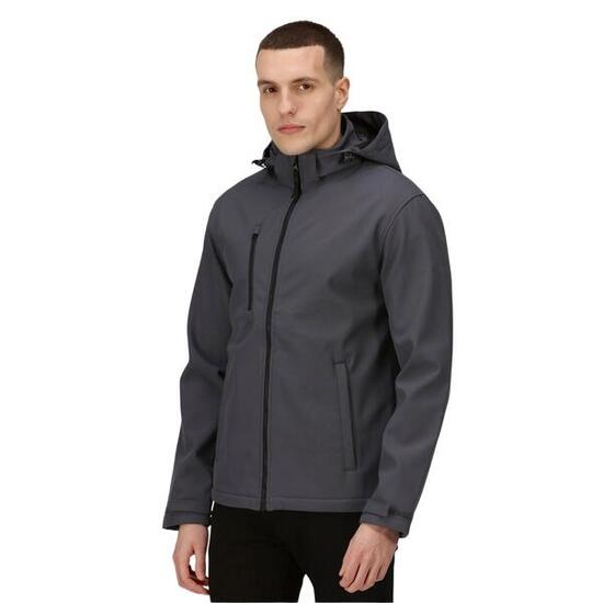 Venturer" Kapuzenjacke für , 3 Lagen, Softshell Herren Mittelgrau/Schwarz
