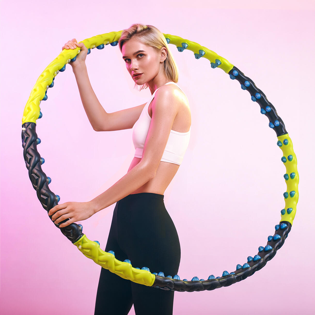 Koło Hula hop z wypustkami Wozinsky do ćwiczeń fitness i gimnastyki 4/5