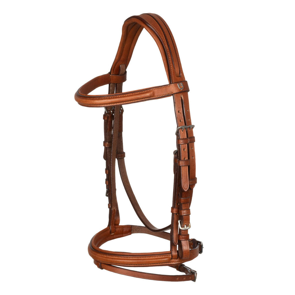 Leather jumping bridle headstall