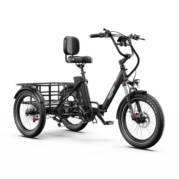 ONESPORT Triciclo eléctrico de carga ONESPORT OT30 PRO con batería de 48 V y 18 Ah