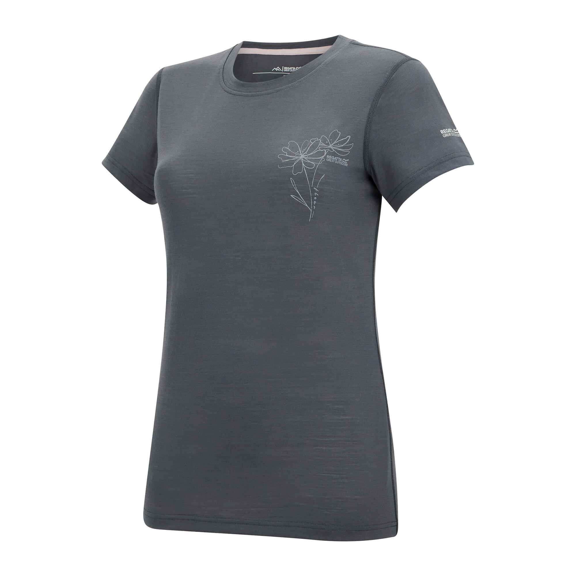 Tshirt Manches Courtes Motif/style Fleurs ESCADE Femme (Gris Foncé Imprimé 3/5