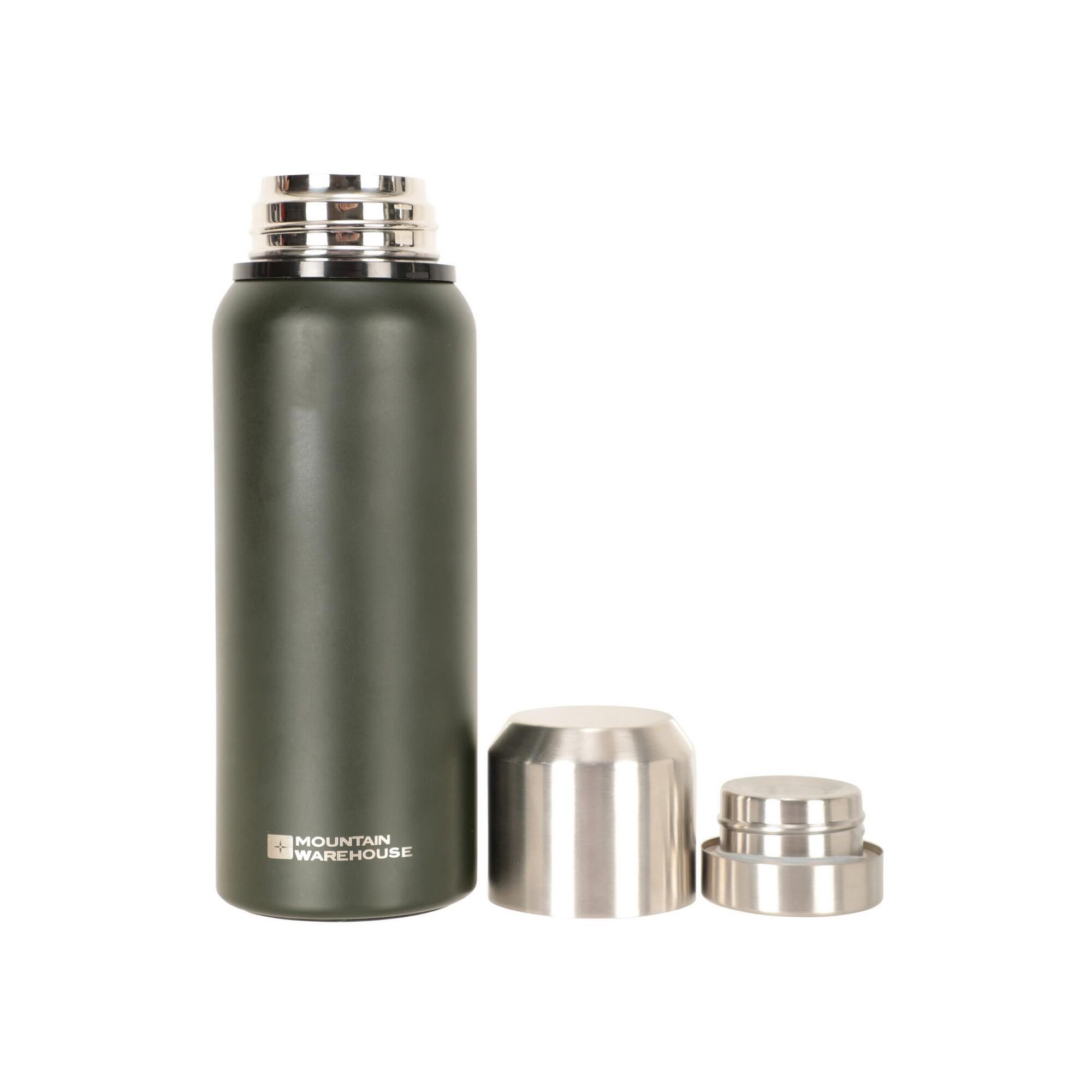 Thermosflasche, Matt, Doppelwandig, 500ml Damen und Herren Khakigrün 3/4
