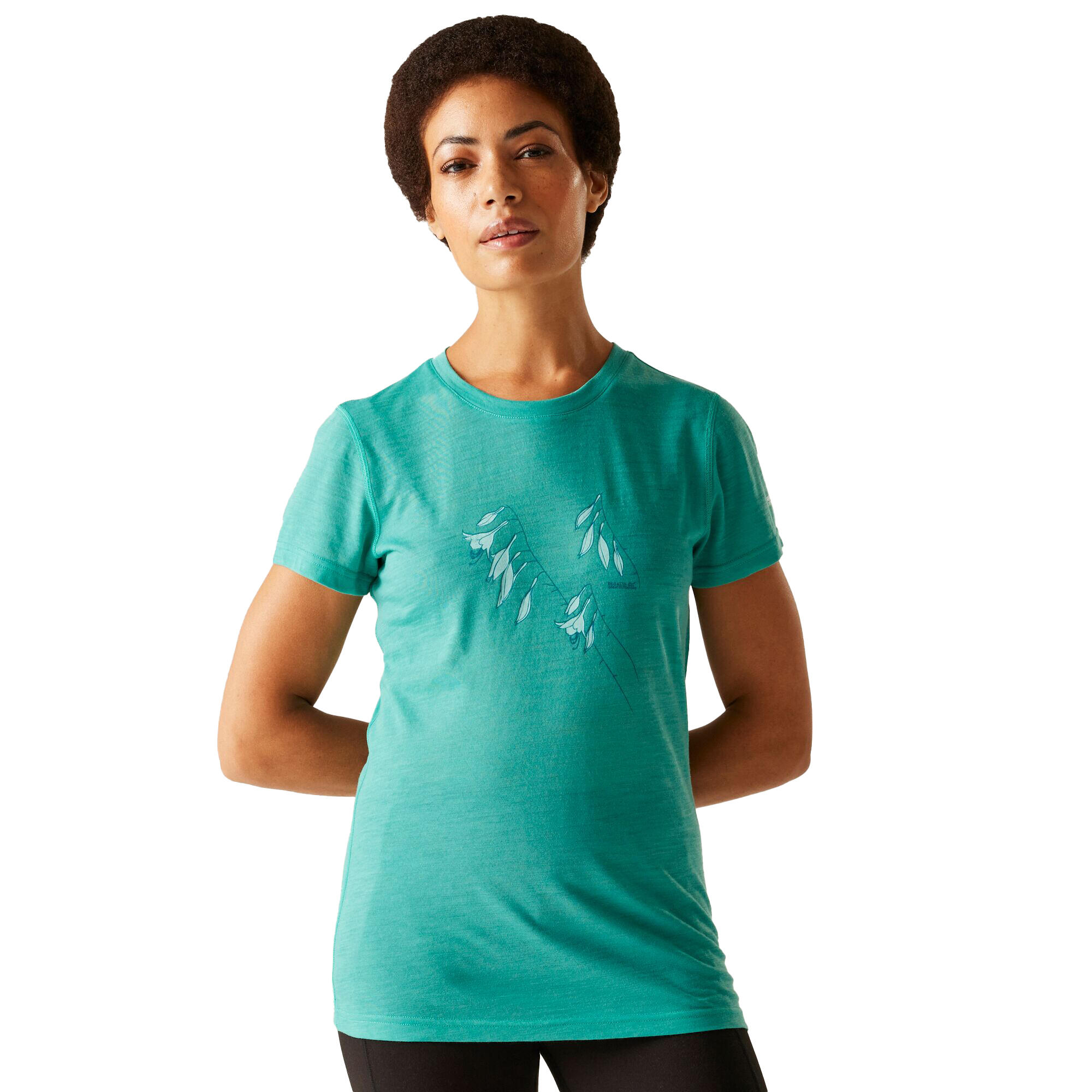 Escade Maglietta Floreale Donna Regatta Turchese 4/5