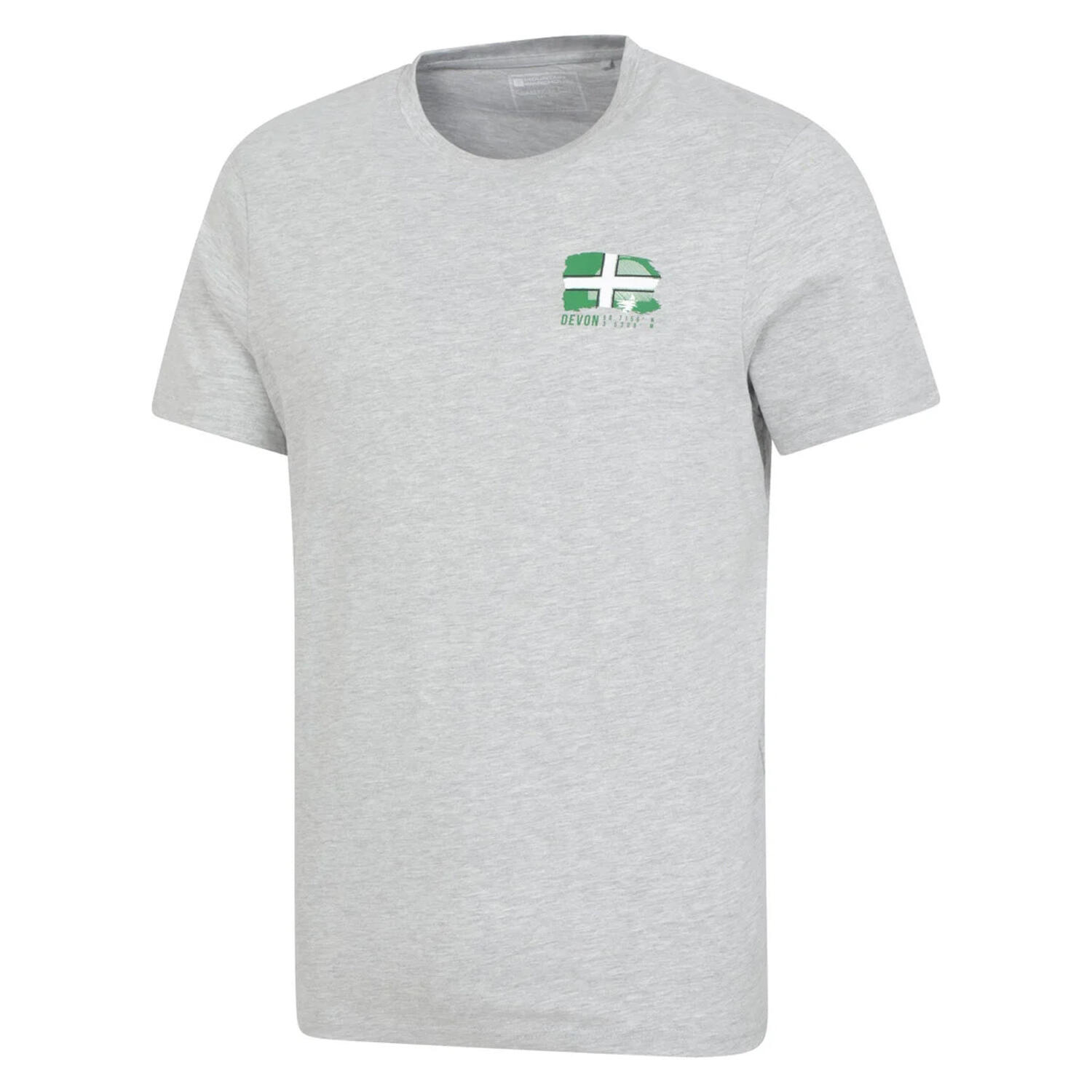 Mens Devon Flag ShortSleeved TShirt (Grey) 3/4