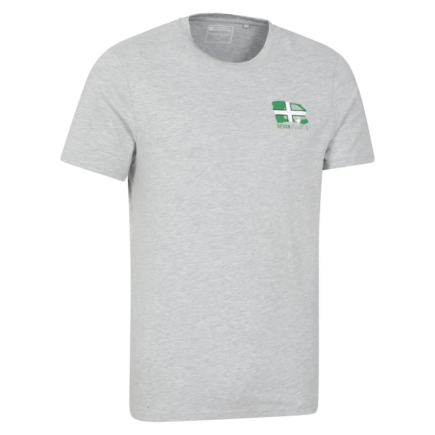 Mens Devon Flag ShortSleeved TShirt (Grey) 4/4