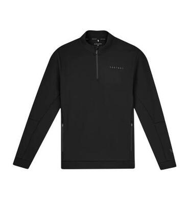 Felpa Castore Flex con zip a 1/4 maglione da golf da uomo nero