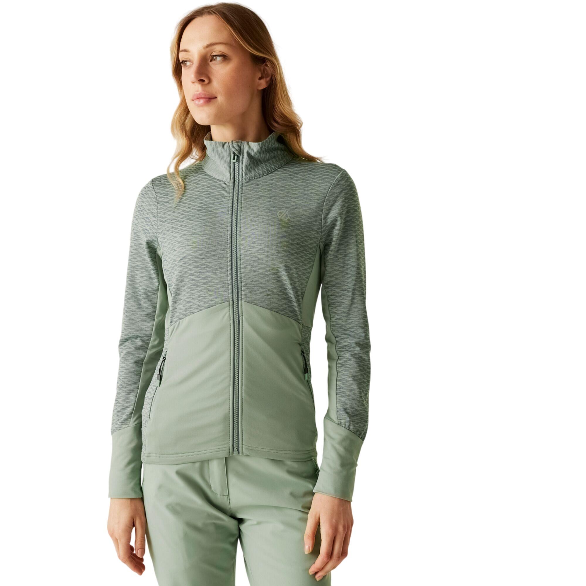 Veste Polaire Col Montant ELATION Femme (Vert Kaki / Gris) 4/5
