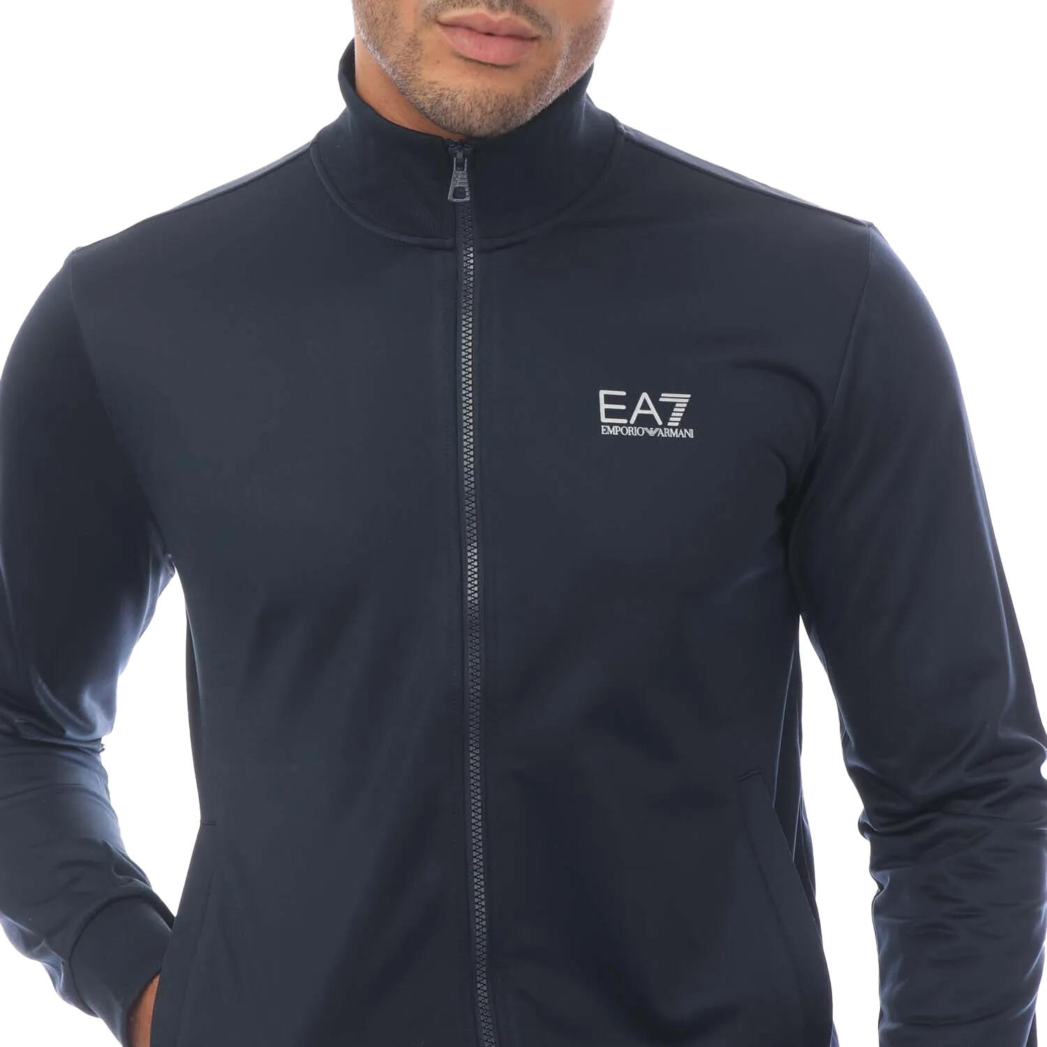 Mens EA7 Full Zip Tracksuit (Navy) 3/3