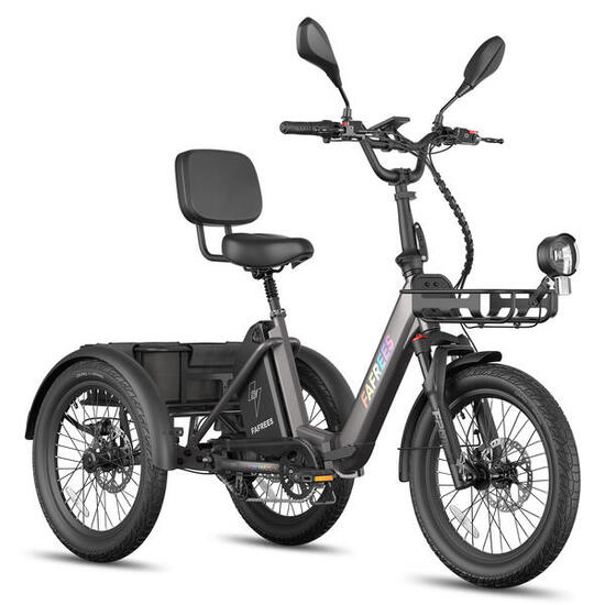 Triciclo elettrico cargo FAFREES F20 Mate II per anziani batteria da 48V 25Ah
