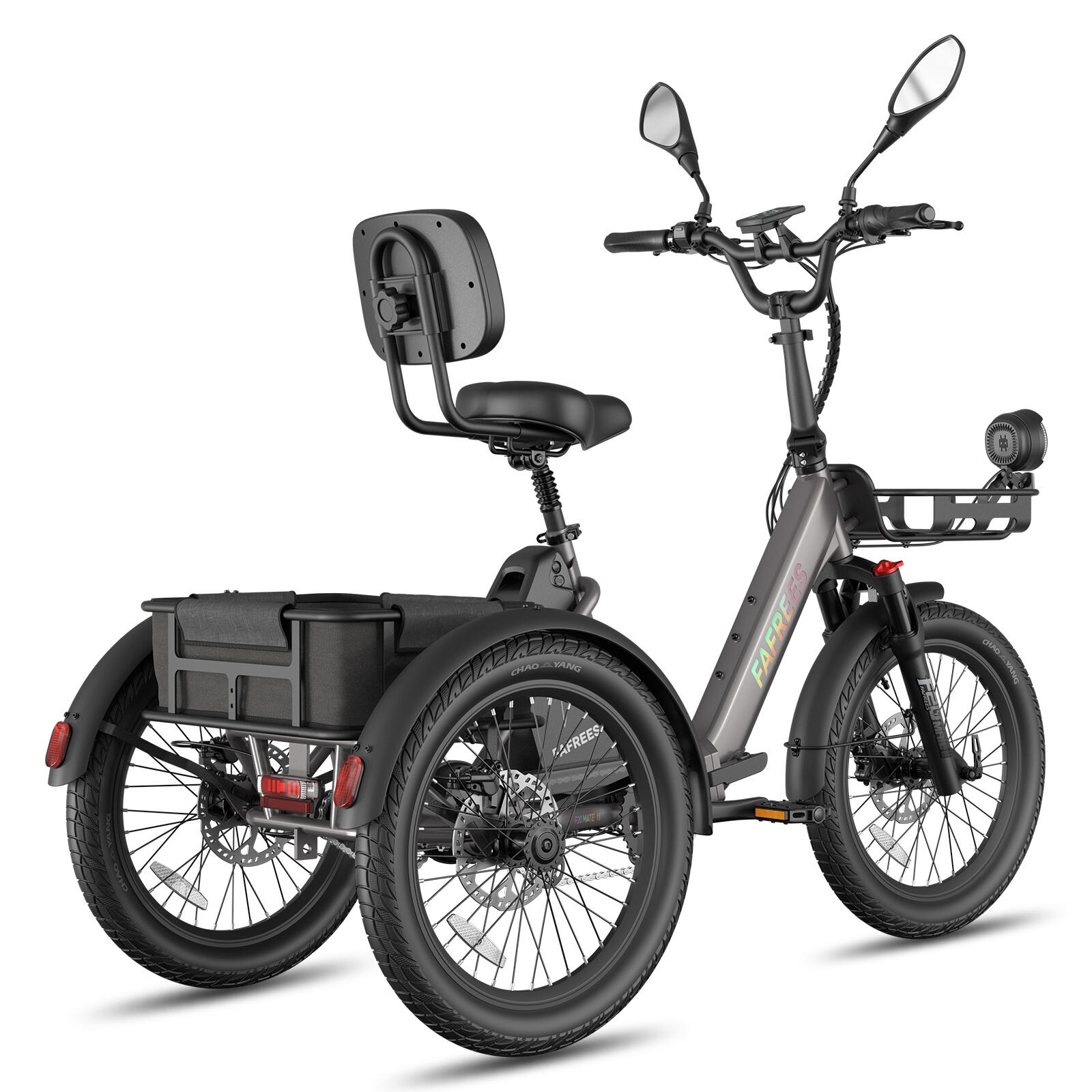 Triciclo elettrico cargo FAFREES F20 Mate II per anziani, batteria da 48V 25Ah 4/7