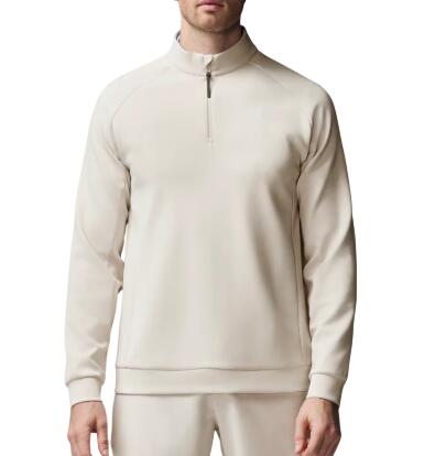 Castore Flex Debossed 1/4 Zip LS Top maglietta da golf da uomo beige