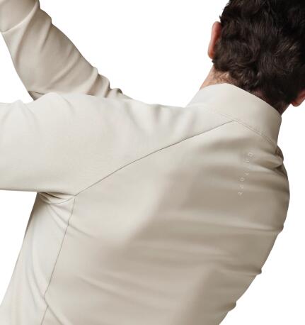 Castore Flex Debossed 1/4 Zip LS Top, maglietta da golf da uomo, beige 4/5