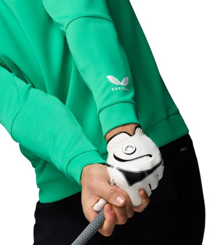 Sweat-shirt Castore Flex à fermeture éclair 1/4, pull de golf pour homme, vert 4/5