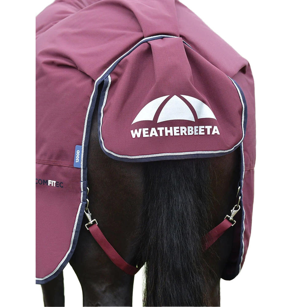 Comfitec Essential StandardNeck Horse Turnout Rug (Burgundy/Navy) 2/4