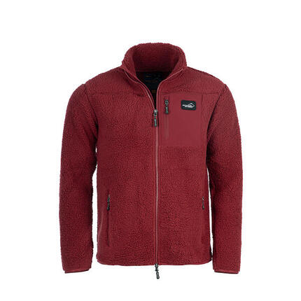 Veste polaire Sherpa pour homme rouge foncé