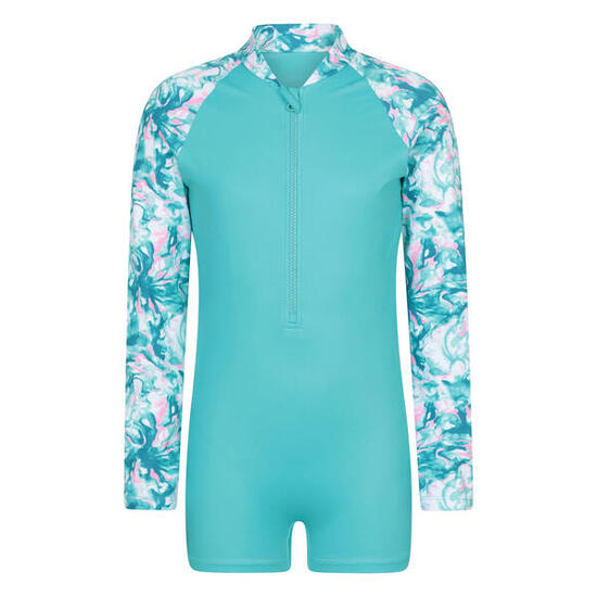 Maillot De Bain Antiirritation Manches Longues Motif Effet Marbré Style Shorty