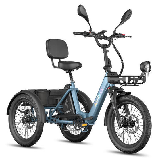 Triciclo elettrico cargo FAFREES F20 Mate II per anziani batteria da 48V 25Ah