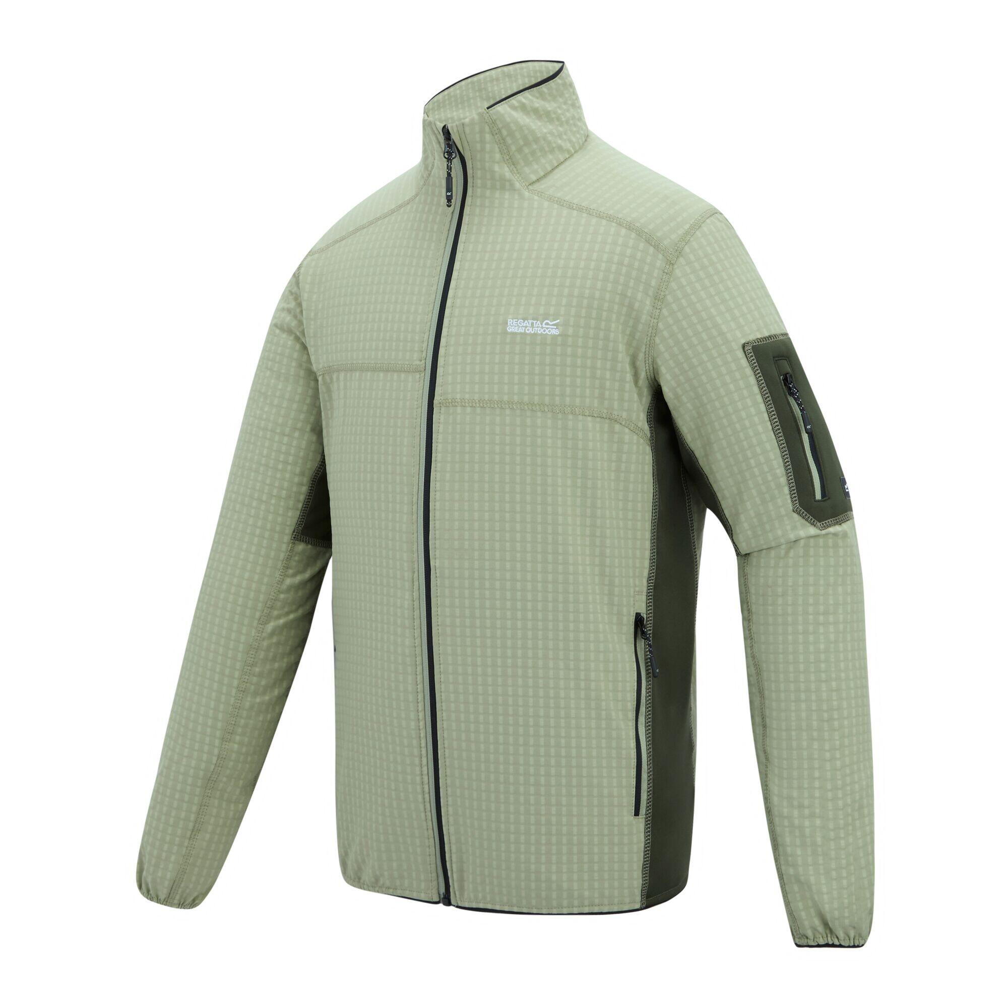 Veste Polaire Col Montant BASLINN Homme (Vert Pâle / Kaki Foncé) 3/5