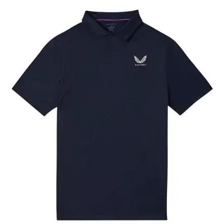 Castore LVS Engineered Knit Short Sleeve Men's Golf Polo - Navy