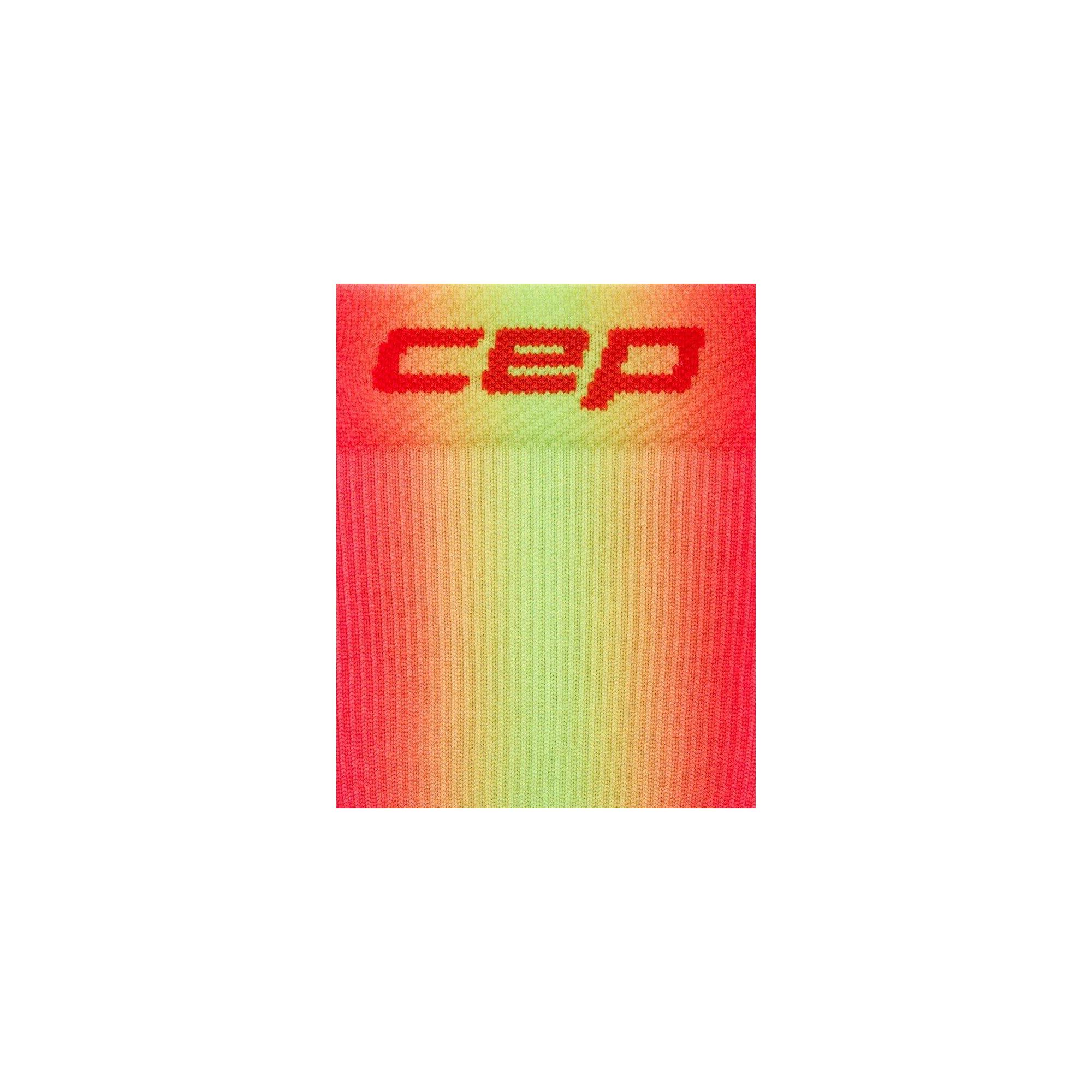 Șosete compresie CEP Run Edition Gradient 5.0 Mid Cut W - roșu/verde lime