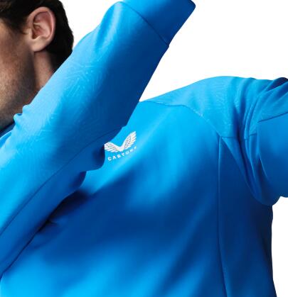 Castore Flex Debossed 1/4-Zip-Langarmshirt, Golfshirt für Herren, Blau 5/5