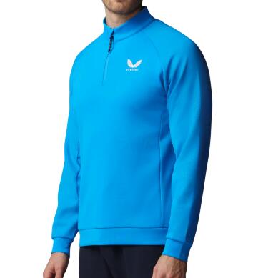 Castore Flex Debossed 1/4-Zip-Langarmshirt, Golfshirt für Herren, Beige